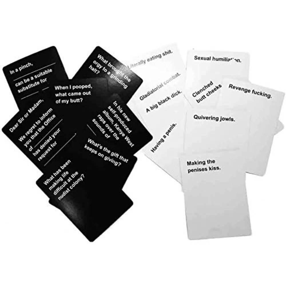Cards Against Humanity black and white fill-in-the-blank cards – adult party game India