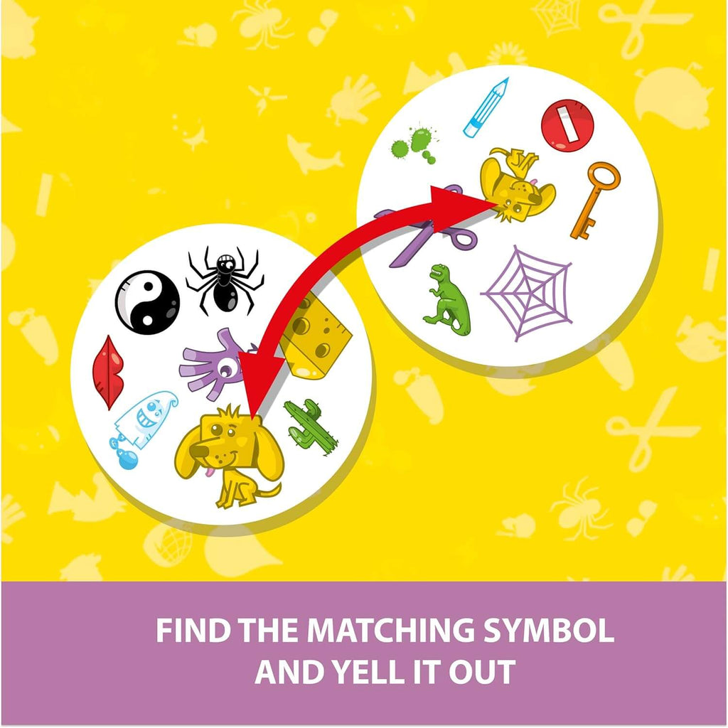 Dobble circular symbol cards spread – fast-paced observation matching game India