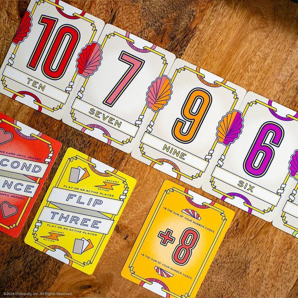 Flip 7 numbered cards 0-12 spread – press your luck card game components India