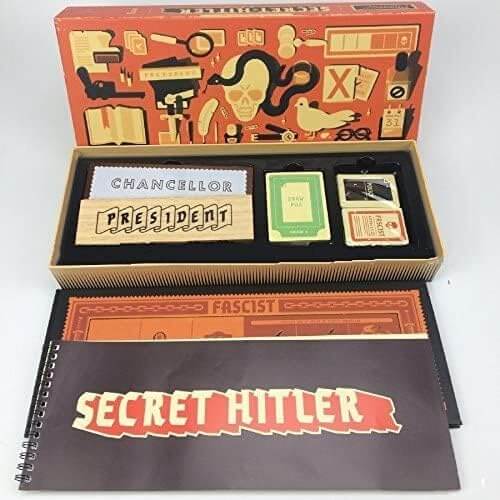 Secret Hitler policy cards and election ballot – political deduction game components India