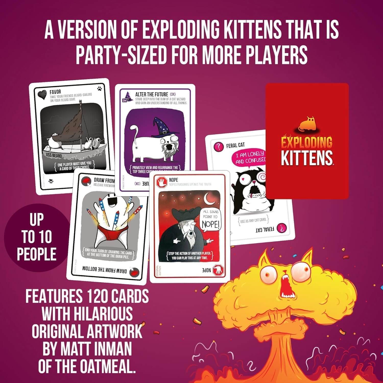 Exploding Kittens Party Pack game in play – family party card game game night India