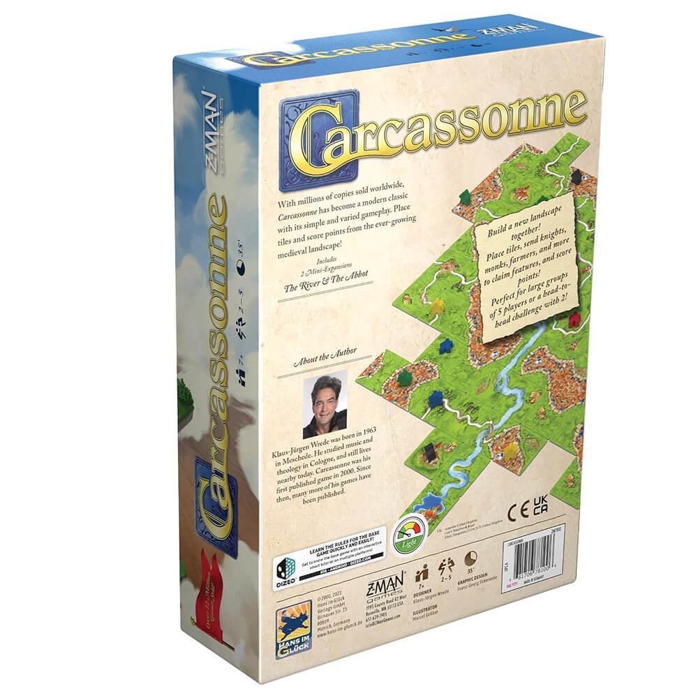 Carcassonne board game box back – Spiel des Jahres 2001 award-winning strategy game India