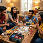 Codenames Images game setup — key card clue giver and image grid