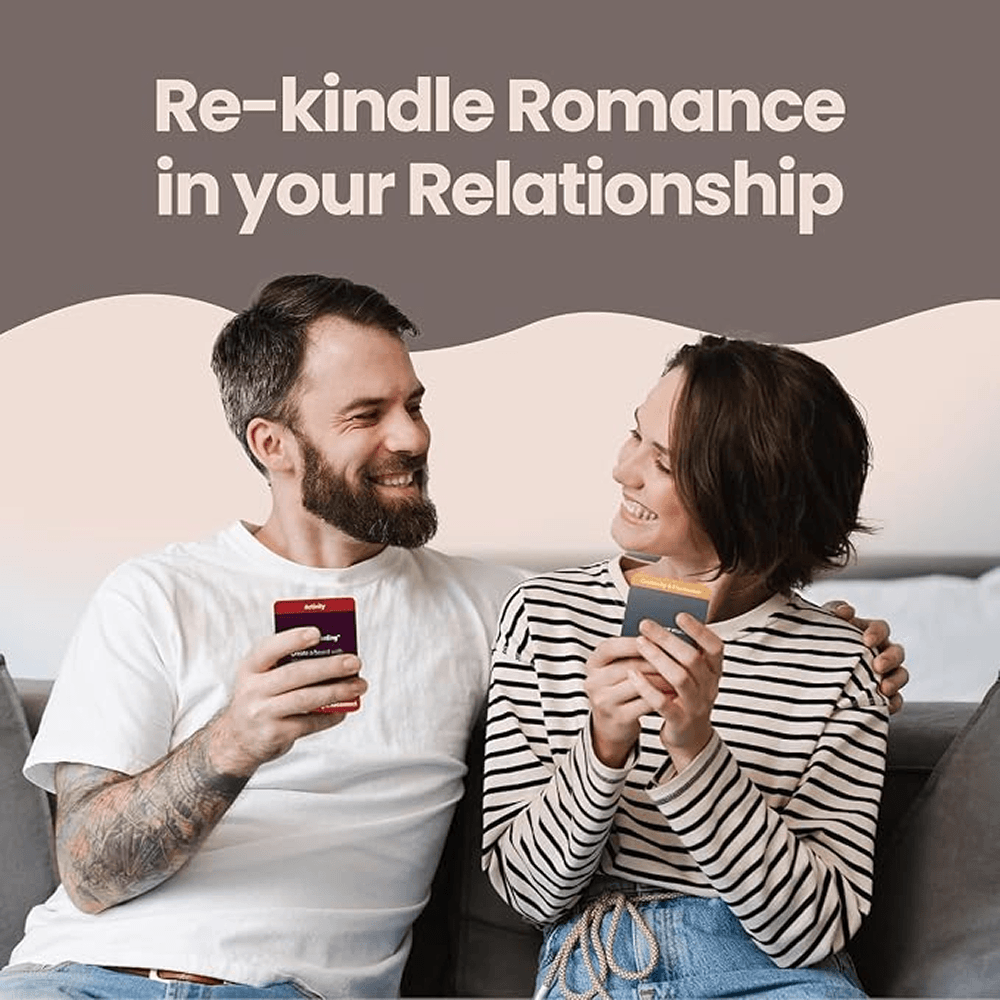Two people playing Couple Reconnect at home— couples connection card game India