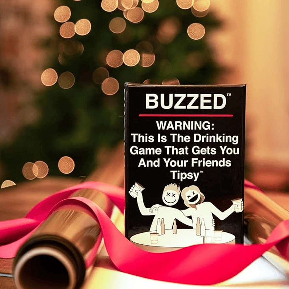 Buzzed drinking game box, perfect adult card game for gifting