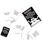 Close-up of Buzzed card showing a voting prompt — viral adult drinking card game