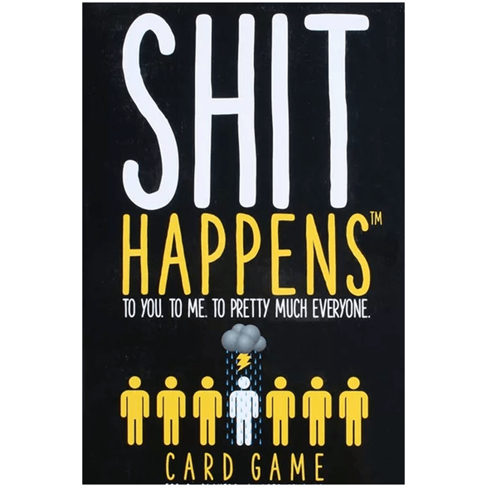 Shit Happens card game box- adult dark humour party game for 2 or more players