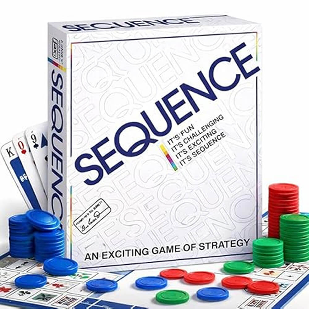 Sequence game chips in a row on game board