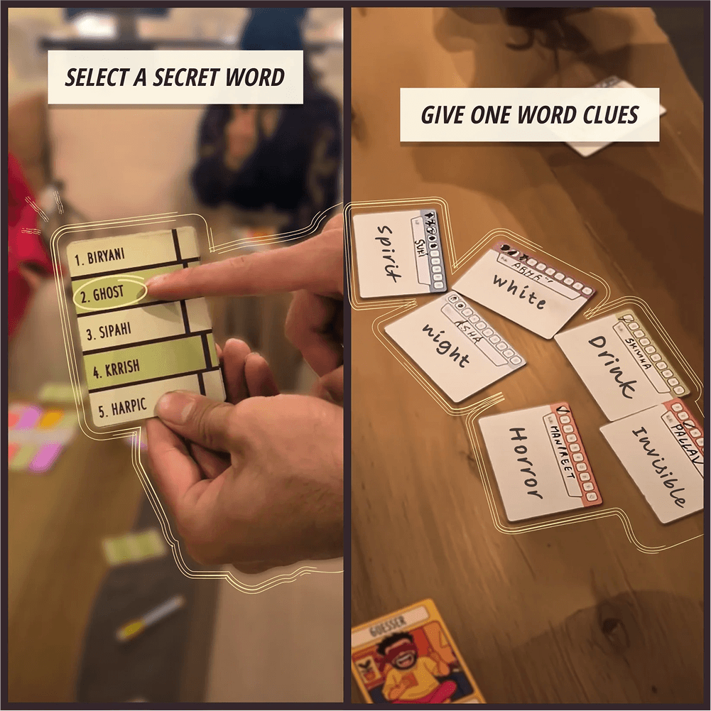 Andaaz Apna Apna game in play – Hinglish party game for friends India