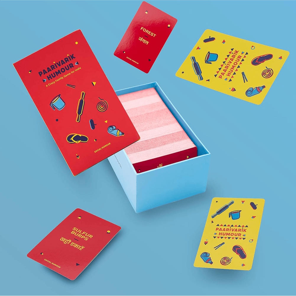 Paarivarik Humour desi charades prompt cards – Indian family party game components
