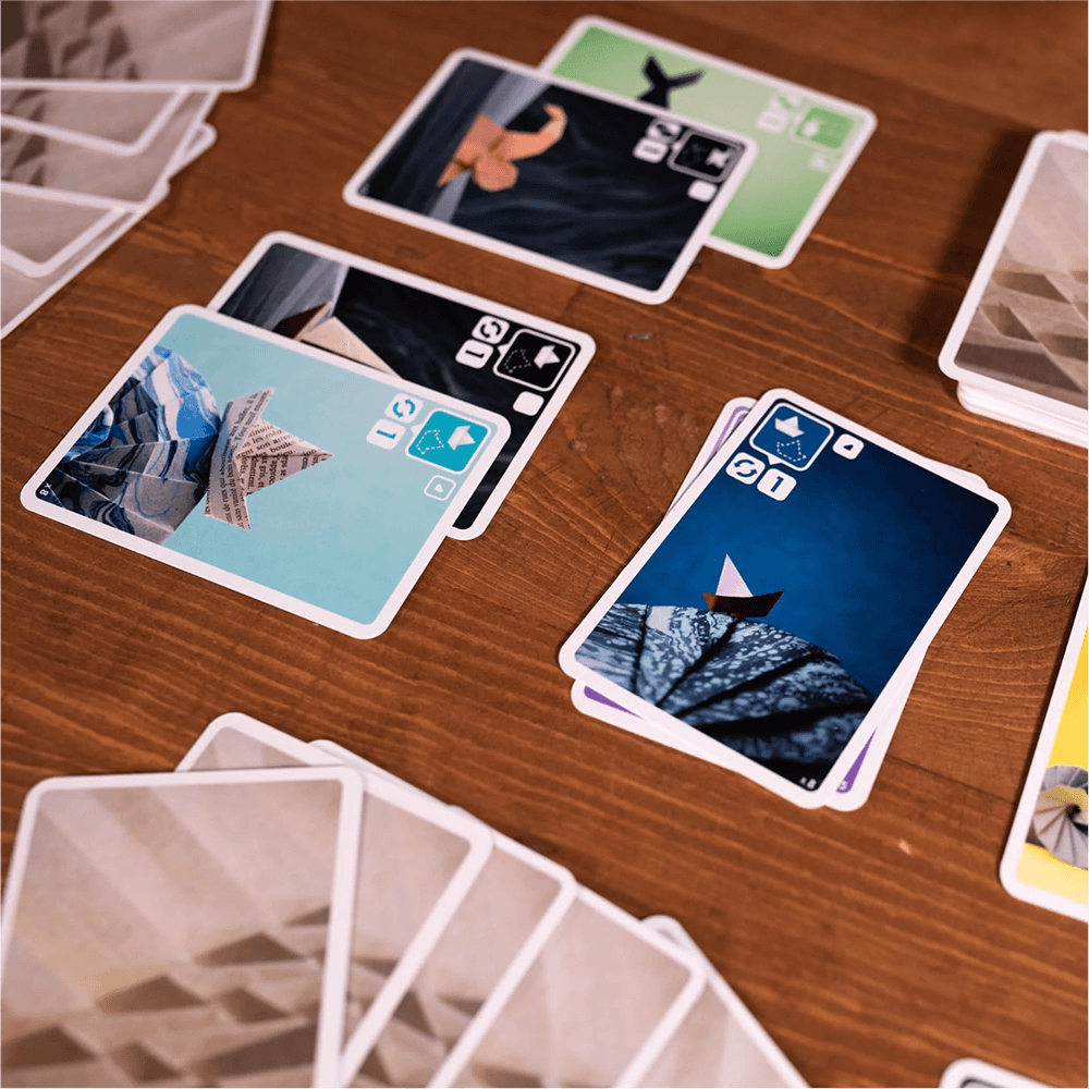 Sea Salt & Paper origami artwork cards spread – strategy card game components India