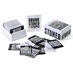 Drunk Stoned or Stupid card game unboxed showing full deck and rulebook — perfect drinking game for friends