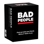 Bad People card game box — voting drinking game for 17 plus age group