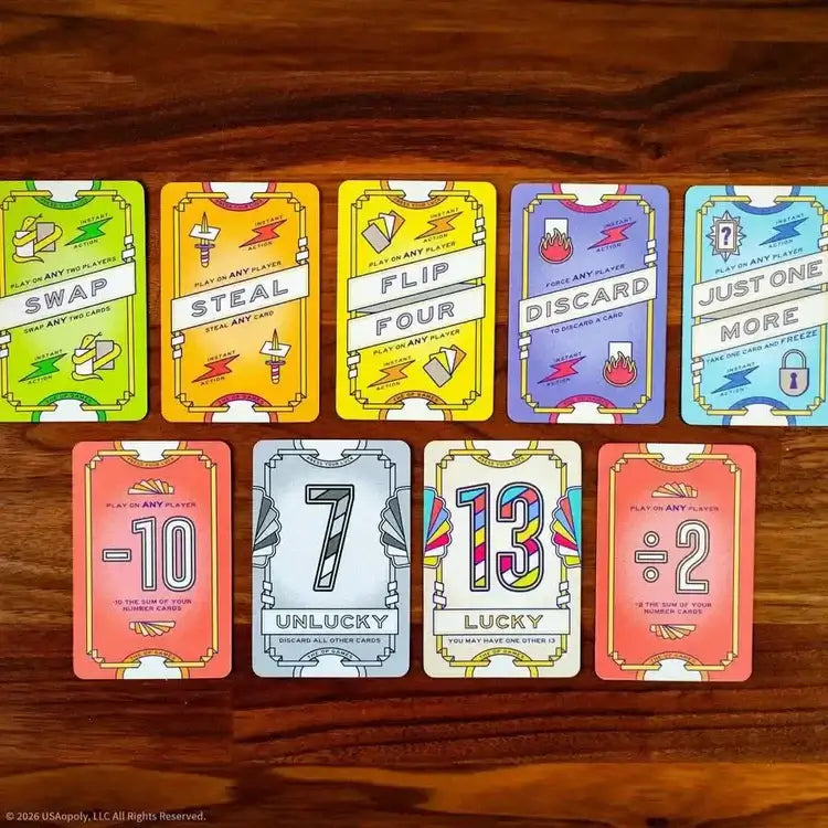 Flip 7: With A Vengeance cards laid out during gameplay