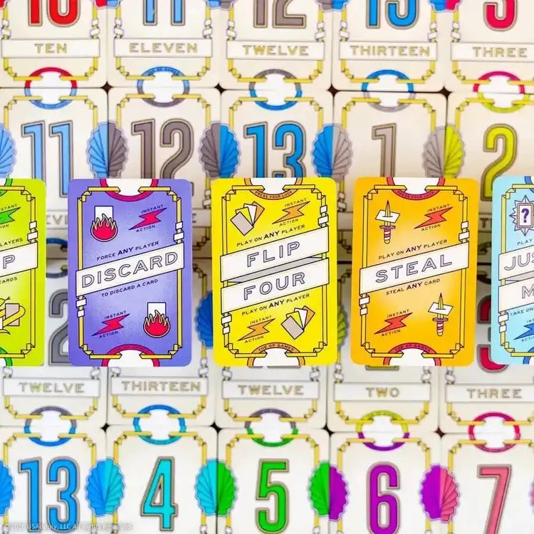 Flip 7: With A Vengeance push your luck party card game with action cards